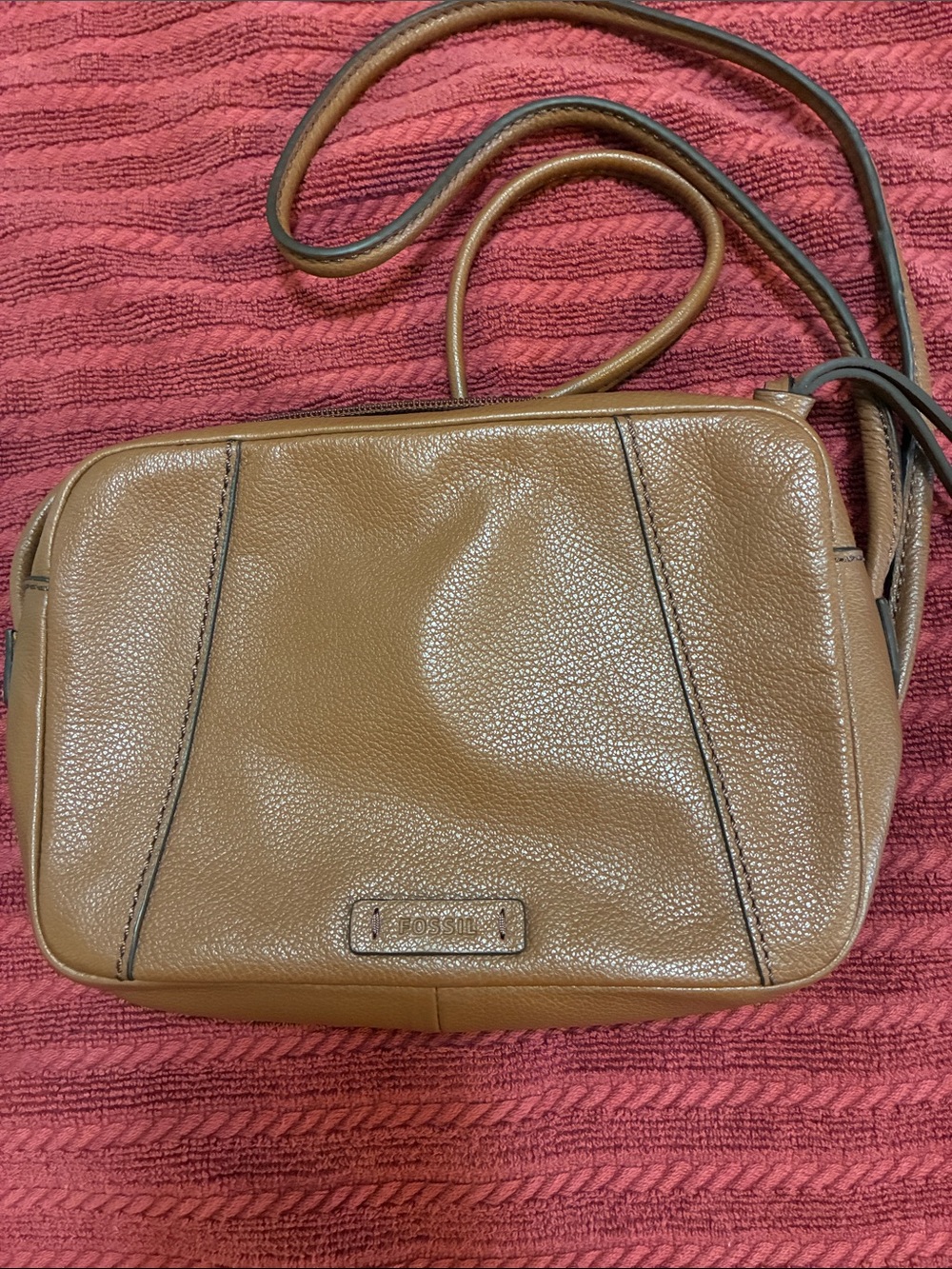 Fossil Pebbled Leather Small Crossbody  Bag